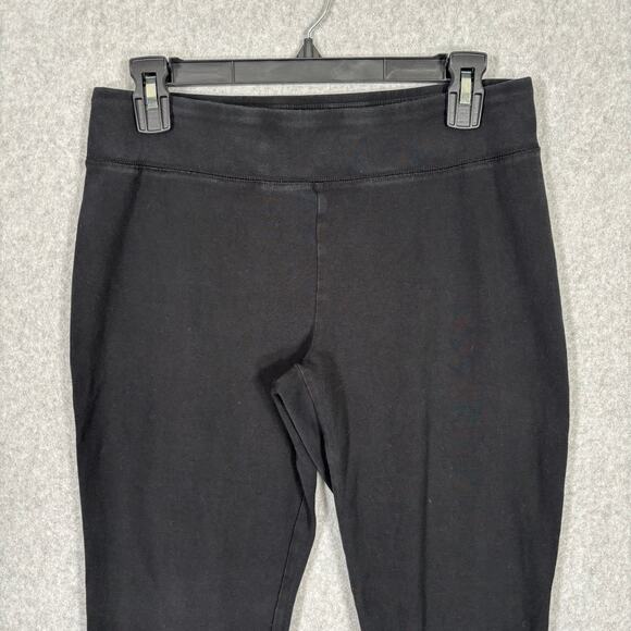 Eddie Bauer Leggings Womens Medium Black Elastic Waist Jersey Base Layer Cotton - Picture 2 of 12